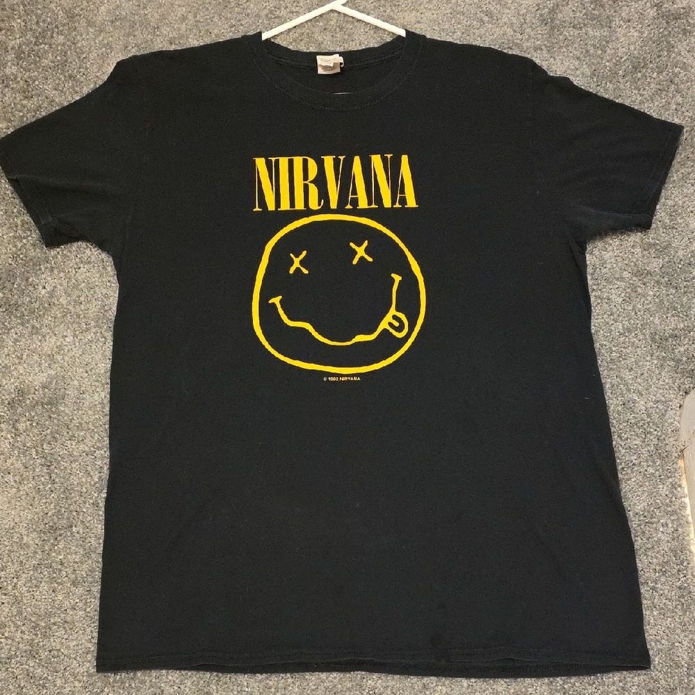 NIRVANA Black Tee with Yellow Logo